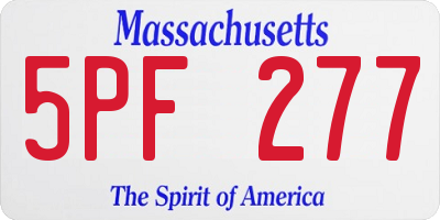 MA license plate 5PF277