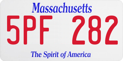 MA license plate 5PF282