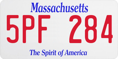MA license plate 5PF284