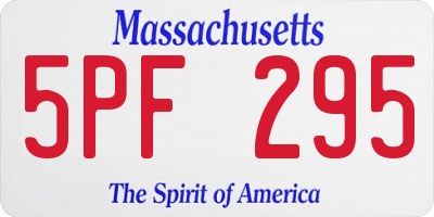MA license plate 5PF295
