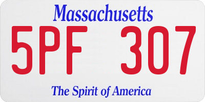 MA license plate 5PF307