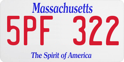 MA license plate 5PF322