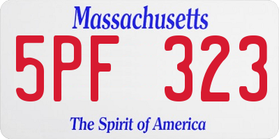 MA license plate 5PF323