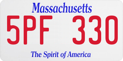 MA license plate 5PF330