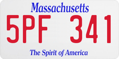 MA license plate 5PF341