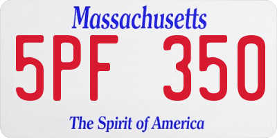 MA license plate 5PF350