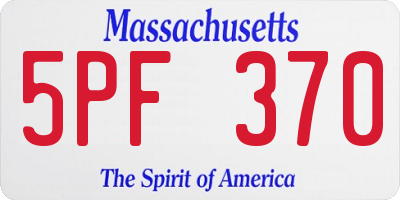 MA license plate 5PF370