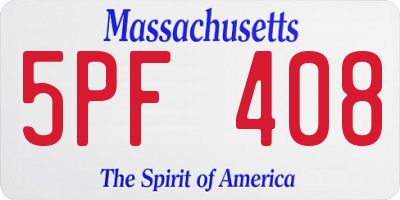 MA license plate 5PF408