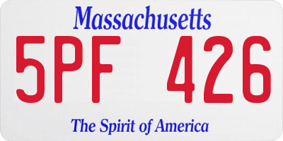 MA license plate 5PF426