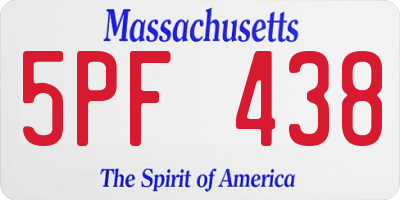 MA license plate 5PF438