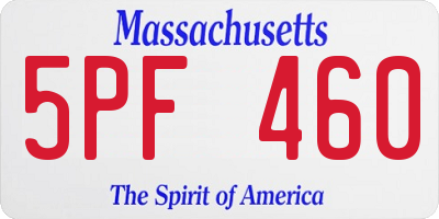 MA license plate 5PF460