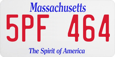 MA license plate 5PF464