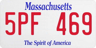 MA license plate 5PF469