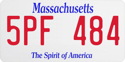 MA license plate 5PF484