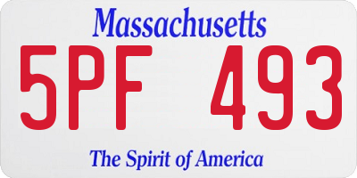 MA license plate 5PF493