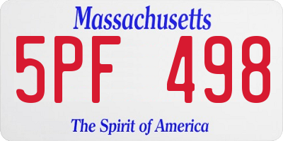 MA license plate 5PF498