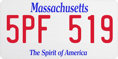MA license plate 5PF519