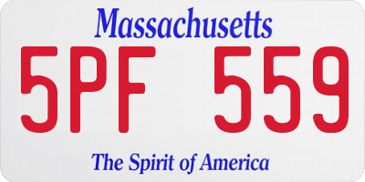 MA license plate 5PF559