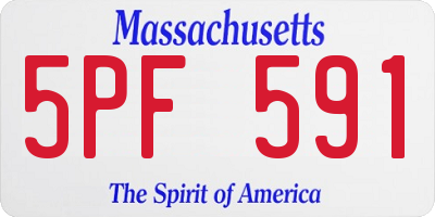 MA license plate 5PF591
