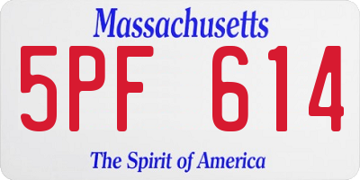 MA license plate 5PF614