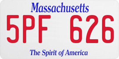 MA license plate 5PF626