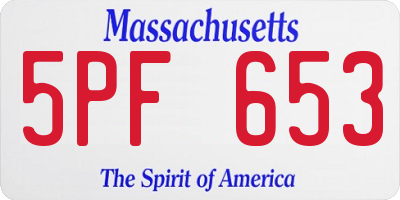 MA license plate 5PF653