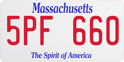 MA license plate 5PF660