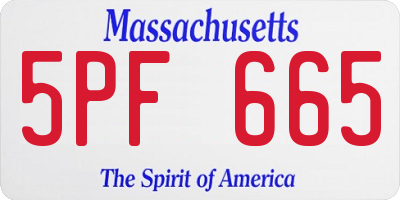 MA license plate 5PF665