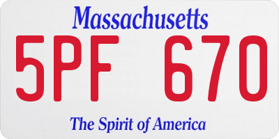 MA license plate 5PF670