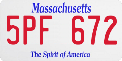 MA license plate 5PF672