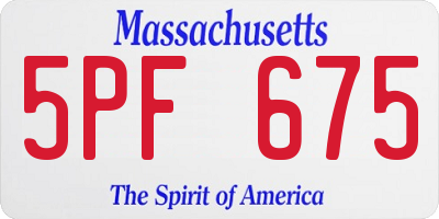 MA license plate 5PF675