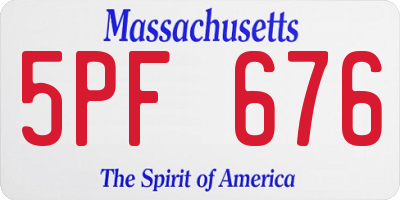 MA license plate 5PF676