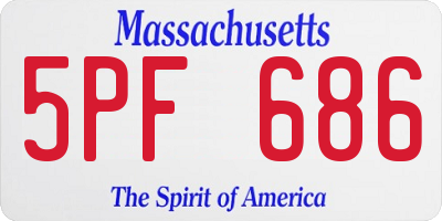 MA license plate 5PF686