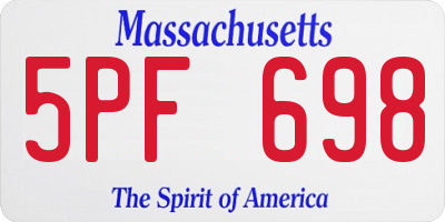 MA license plate 5PF698