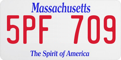 MA license plate 5PF709