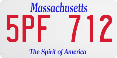 MA license plate 5PF712