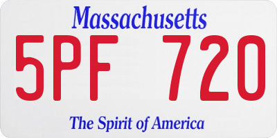 MA license plate 5PF720