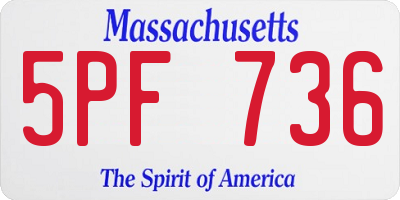 MA license plate 5PF736