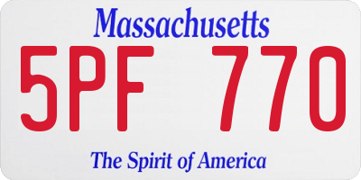 MA license plate 5PF770