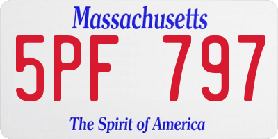 MA license plate 5PF797