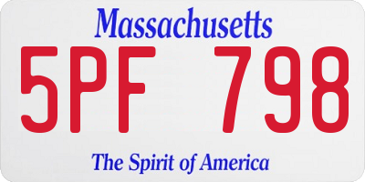 MA license plate 5PF798