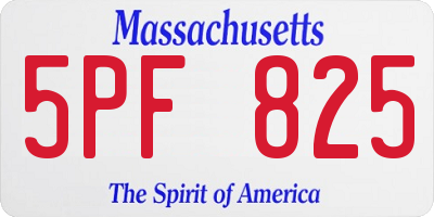 MA license plate 5PF825