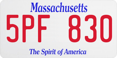 MA license plate 5PF830