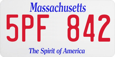 MA license plate 5PF842