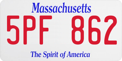 MA license plate 5PF862