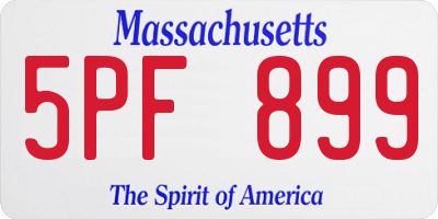 MA license plate 5PF899