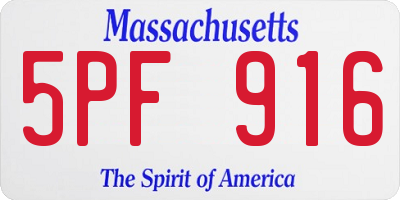 MA license plate 5PF916