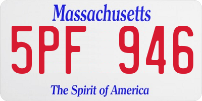 MA license plate 5PF946