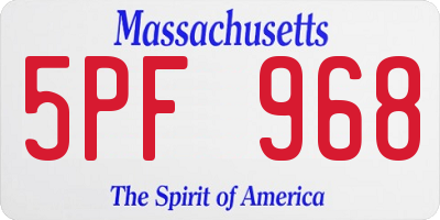 MA license plate 5PF968