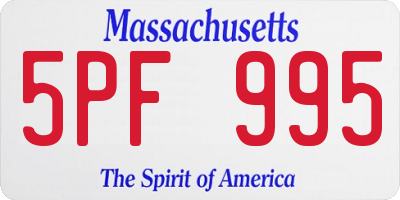 MA license plate 5PF995